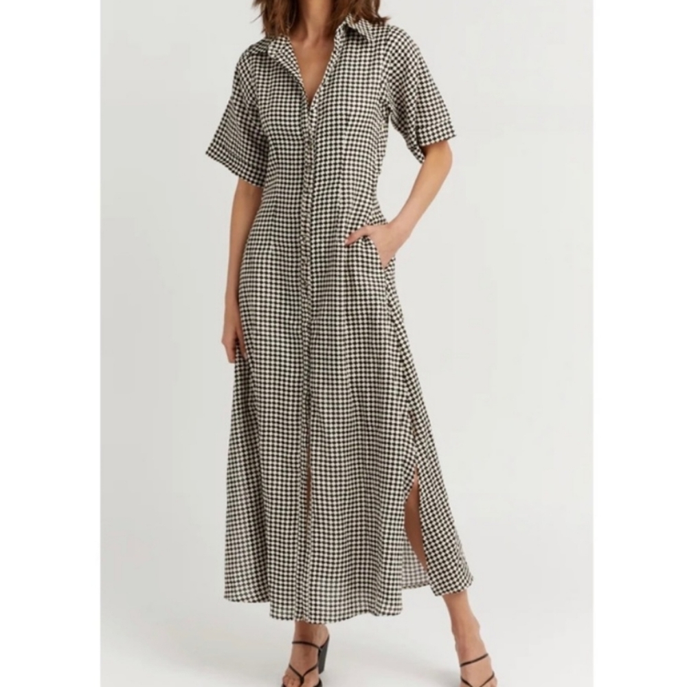 DISSH Darby Houndstooth linen Dress